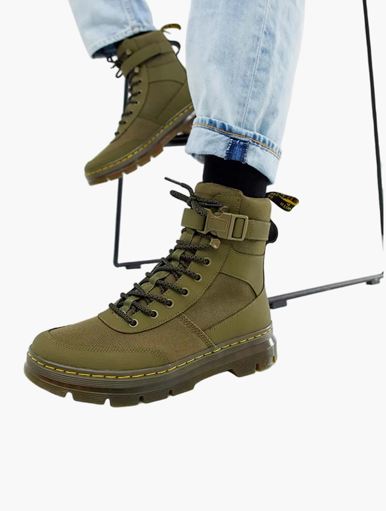 MyRunway | Shop Dr Martens Green Combs Tech Boots for Men from